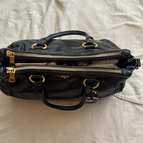 Prada Black Satchel Tote Authentic With Two Zippers - Picture 6 of 15